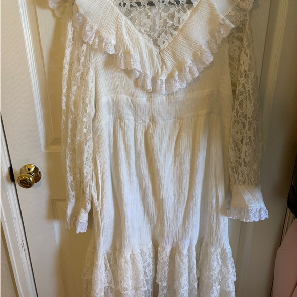 White Lace Ruffle Dress - Picture 1 of 1